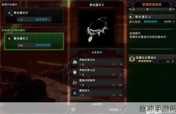 怪物猎人世界雷光护石深度解析与攻略指南
