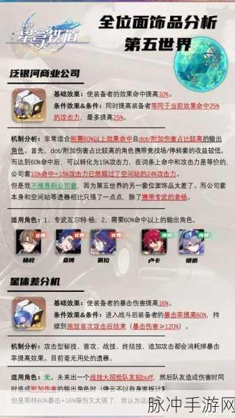 崩坏星穹铁道奇物效果全面解析