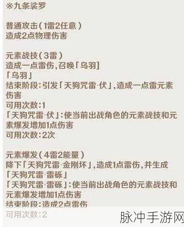 原神攻略，深度解析九条裟罗天赋加点策略