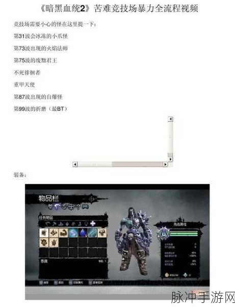 PS3 暗黑血统 2 苦难竞技场全攻略指南