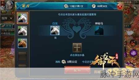 御龙在天手游，各职业骑什么马？全面解析与攻略