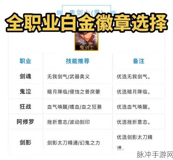 DNF 剑宗白金徽章的最优抉择指南
