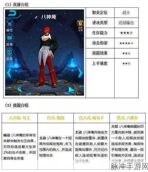 王者荣耀八神庵高伤连招秘籍大公开