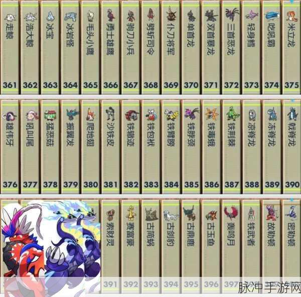 宝可梦朱紫限定精灵图鉴全览，解锁你的专属萌宠