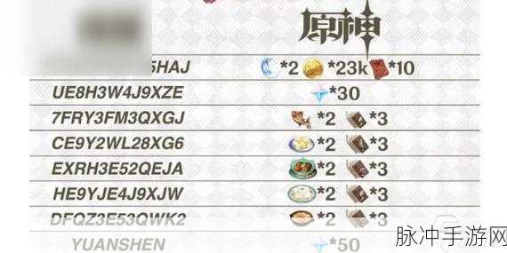 原神 2024 兑换码全揭秘，畅玩提瓦特大陆