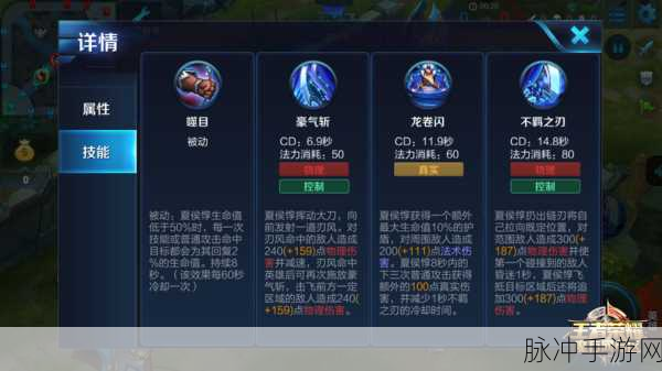 王者荣耀夏侯惇，技能全解与称霸战场秘籍