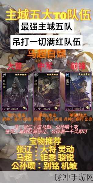 率土之滨250 万武勋主城五队的绝佳搭配秘籍