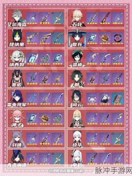 原神全角色武器搭配大揭秘