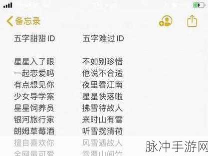 王者荣耀S28赛季五开名字推荐，探寻超诗意昵称的奥秘！
