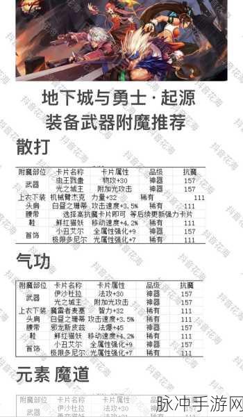 DNF手游攻略，提升攻击速度的卡片详解