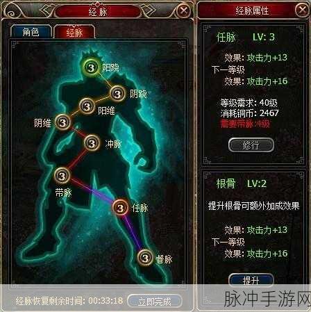 凡人修仙传手游经脉系统深度解析，修炼之道，经脉为基