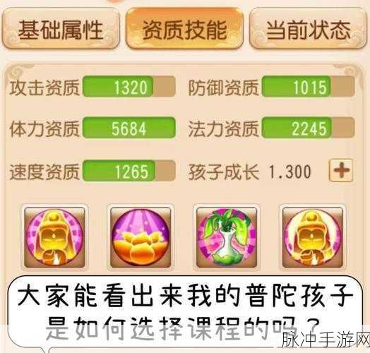 梦幻西游普陀孩子技能选择，加血与潜力激发的深度解析
