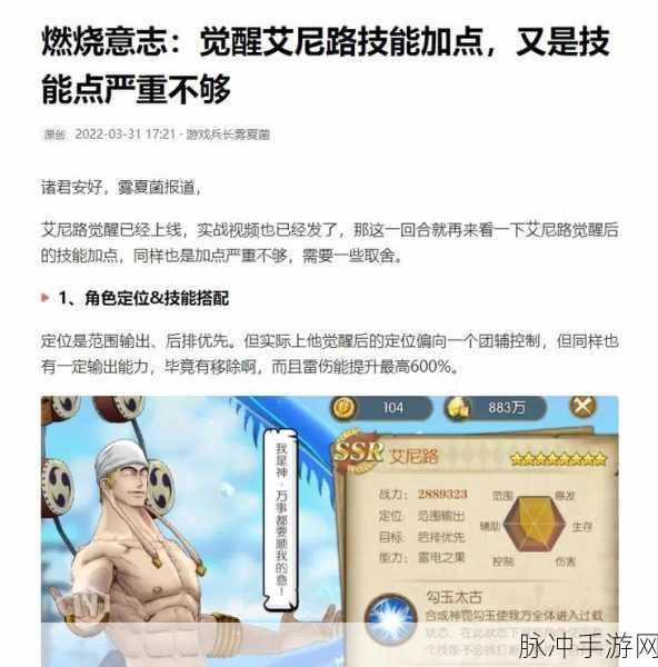 航海王燃烧意志，艾斯觉醒全攻略指南