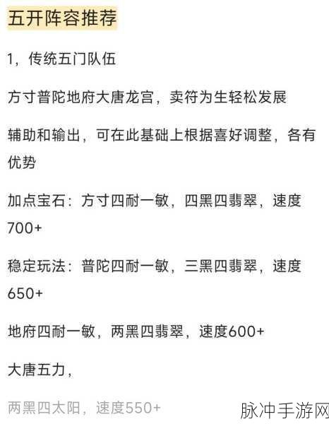 梦幻西游129级五开玩法深度解析与组合配搭全攻略