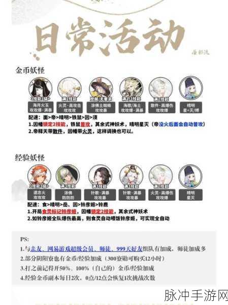 阴阳师手游驯服妖怪阵容搭配全攻略