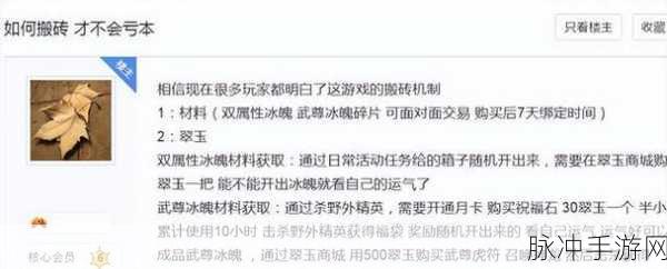 剑侠世界3搬砖途径全揭秘，深度攻略助你轻松累积游戏财富