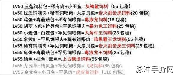 创造与魔法，海底世界宠物饲料配方全解析