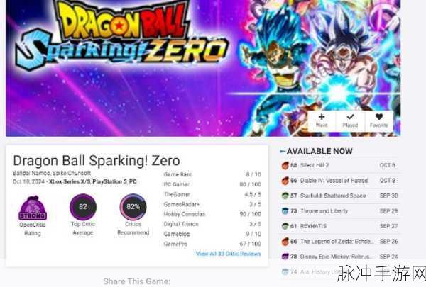 七龙珠手游登顶 Steam 销量榜，电光炸裂！ZERO 秘籍大公开