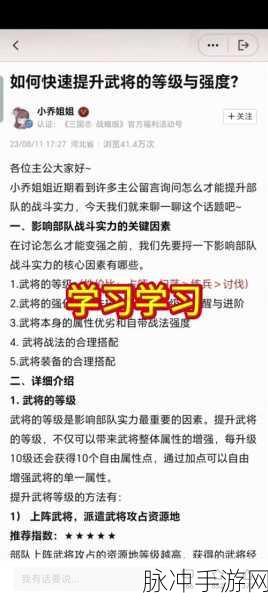 三国志战略版S4赛季武将升级全攻略，新规之下如何高效提升武将等级