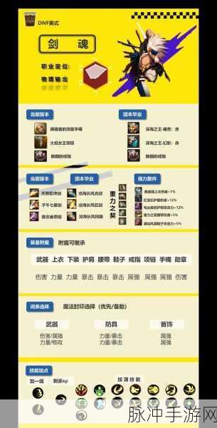 DNF手游剑魂110版本装备选择与搭配全攻略