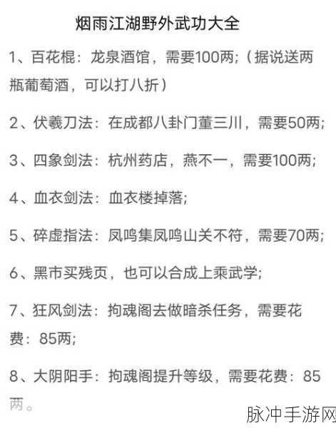 烟雨江湖百胜诀获取攻略与武学深度解析