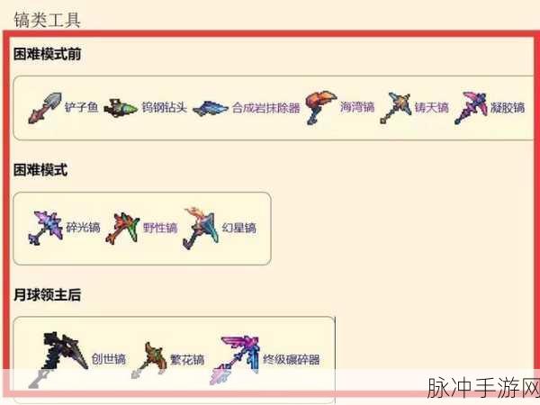 泰拉瑞亚月总困难模式掉落物品全解析