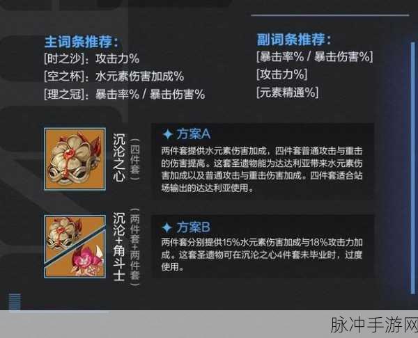原神，公子达达利亚圣遗物的绝佳搭配攻略