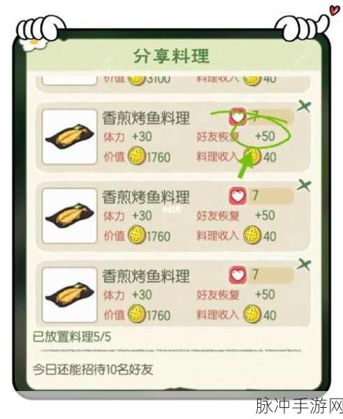 小森生活菜品体力恢复秘籍与全菜谱配方