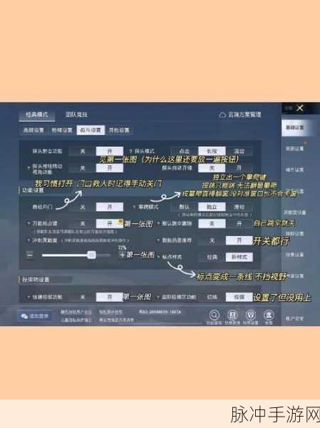 和平精英探头模式设置全攻略，手游公司视角的深度解析