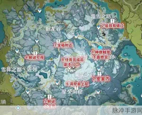 原神龙脊雪山探险攻略，揭秘三个匣子密室大门与最终藏宝地点
