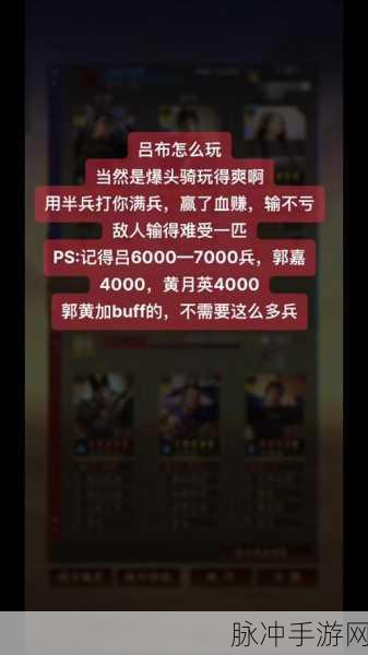 三国志战略版马腾运用全攻略，战法与阵容搭配深度解析