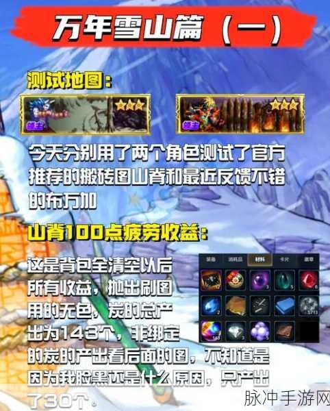 DNF手游搬砖地图全面解析，产出汇总与高效收益攻略