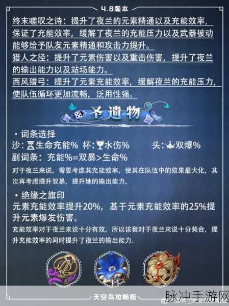 原神夜兰圣遗物毕业词条的精准抉择指南