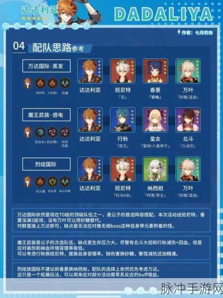原神，达达利亚队伍的绝佳搭配攻略