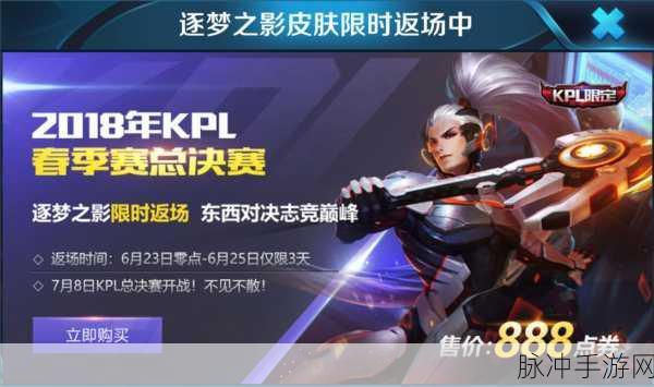 王者荣耀韩信逐梦之影皮肤点券价格全解析