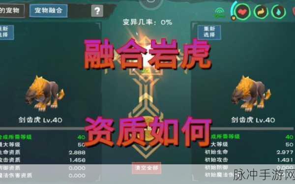 创造与魔法手游攻略，揭秘极品剑齿虎的资质与捕捉技巧