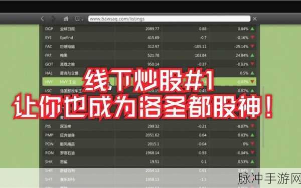 GTA5线下模式炒股新手指南，掌握财富增长的秘诀