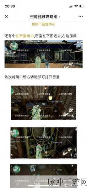 射雕手游深度攻略，男生捏脸数据与地图探索宝藏指南