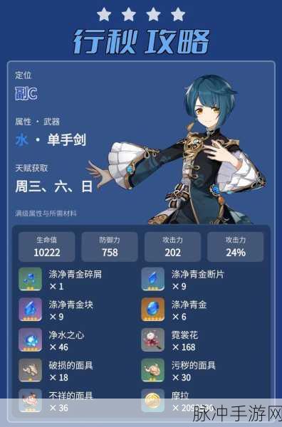 原神行秋武器与圣遗物搭配全攻略