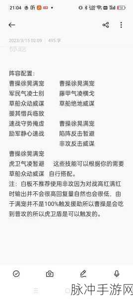 三国志战略版徐晃骑虎盾阵容深度解析
