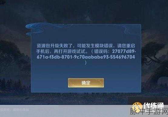王者荣耀资源包升级失败的深度剖析与解决指南