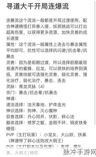 寻道大千连击流攻略，解锁连击流阵容的极致玩法