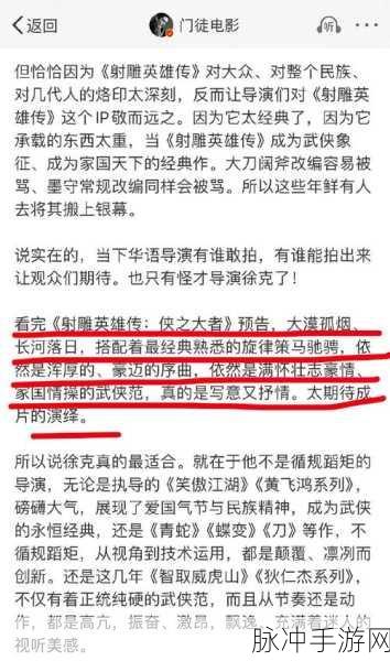 射雕焕新升级 共铸武侠新辉煌