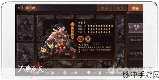 大唐无双手游虬髯客深度解析与名将培养攻略