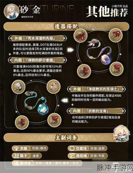 崩坏，星穹铁道砂金遗器推荐全攻略
