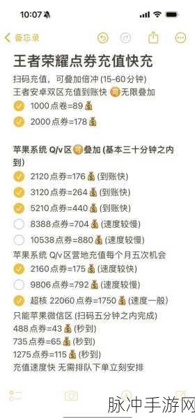 王者荣耀点券充值的最佳策略解析