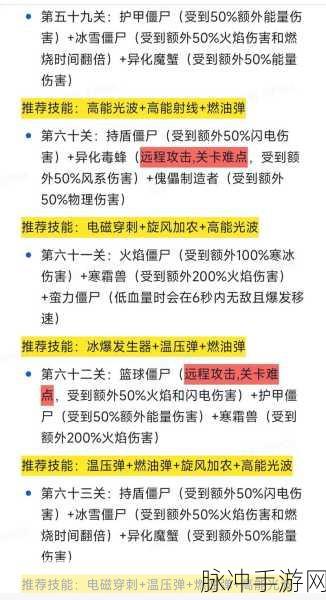 向僵尸开炮，核心技能选择全攻略
