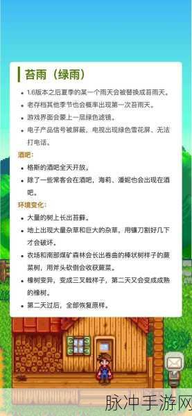 星露谷物语天气预报详解，全面攻略助你掌握天气变化规律