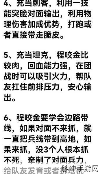 2024王者荣耀程咬金最强六神装出装顺序深度解析