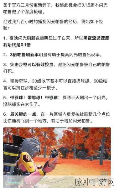 幻兽帕鲁闪光帕鲁高效捕捉攻略